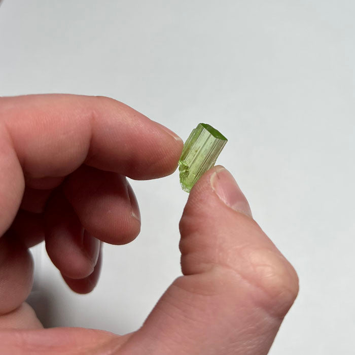 Raw green tremolite crystal from tanzania