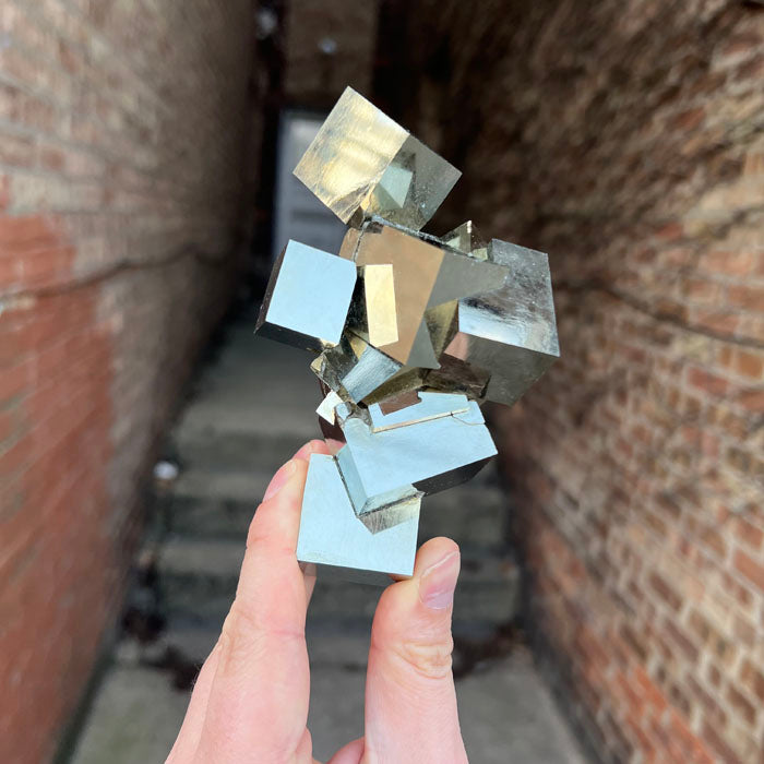 Spain pyrite cube cluster