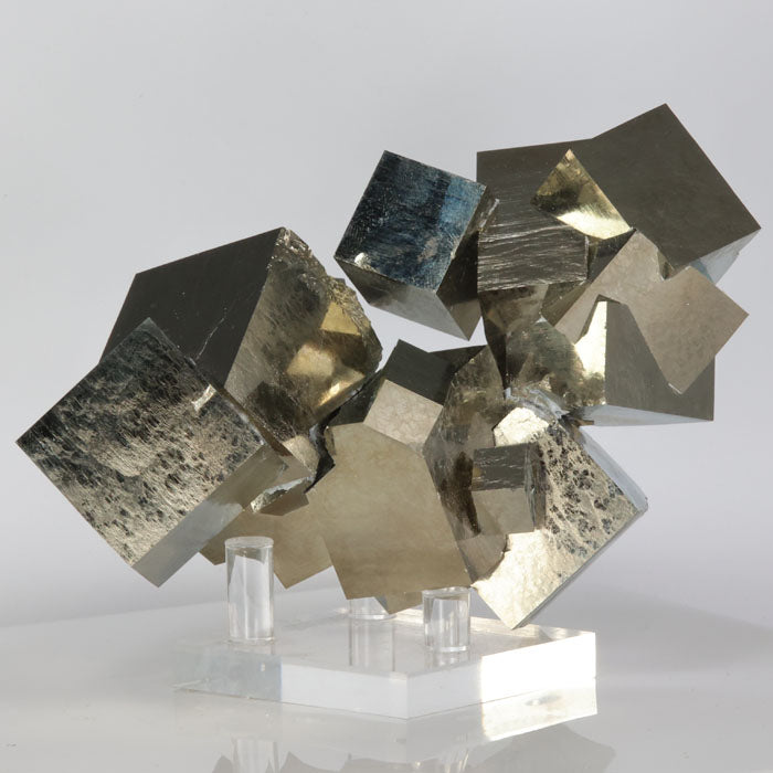 874g Big Intricate Pyrite Cube Crystal Cluster from Spain