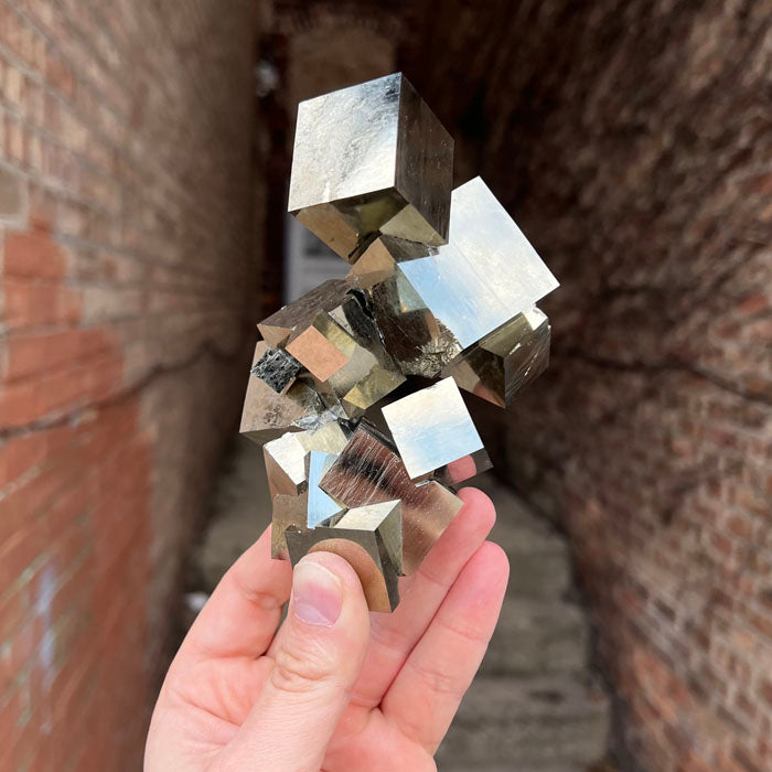 874g Big Intricate Pyrite Cube Crystal Cluster from Spain