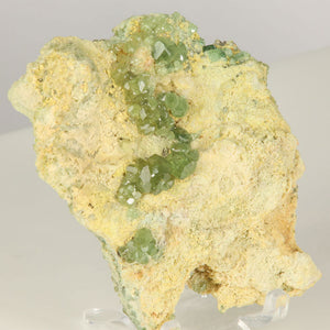 green garnet crystal specimen on matrix demantoid madagascar
