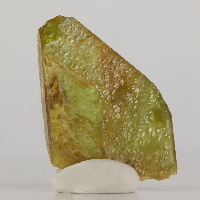 Green sphene crystal wedge shape specimen