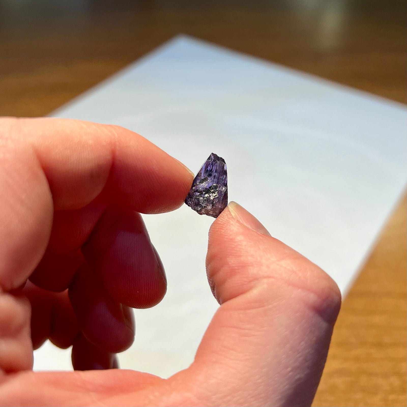 Raw unheated rough tanzanite crystal