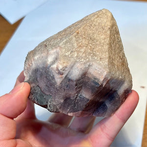634g White Shell Trapiche Amethyst Crystal