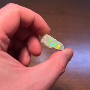 Welo Ethiopian opal rough in hand