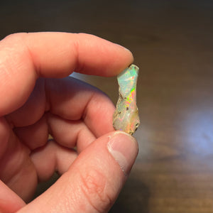 Welo Ethiopian opal rough in hand