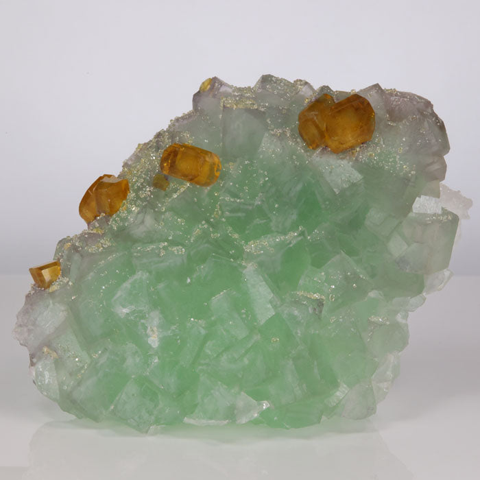 Barite on Fluorite crystal specimen