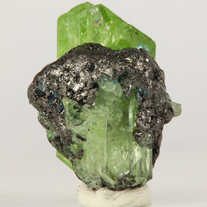 Green Diopside and Blue Apatite Crystal Specimen