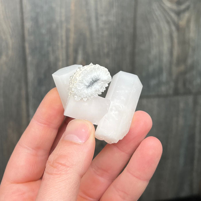 white well formed calcite crystals