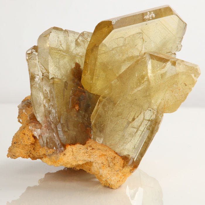 Raw Barite Crystal Mineral Specimen Green Brown Window