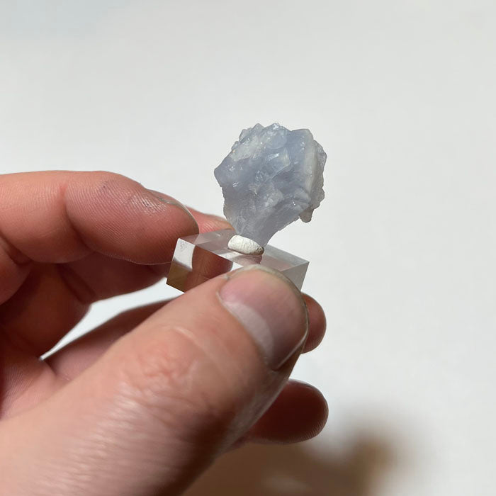 Blue fluorescent mineral prehnite specimen