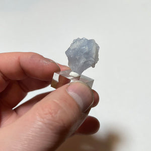 Blue fluorescent mineral prehnite specimen