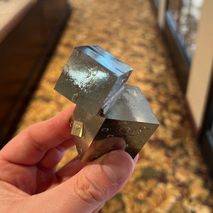 metallic pyrite cube specimen