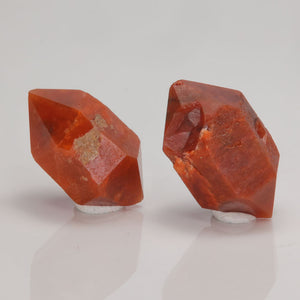 Red quartz crystals double terminated