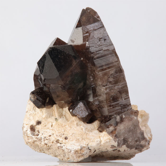 Smoky Quartz on Feldspar