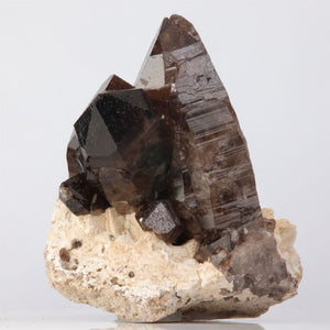 Smoky Quartz on Feldspar
