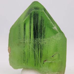 Peridot with ludwigite crystals inside green black