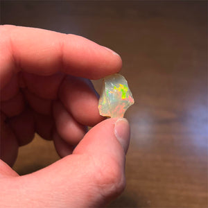 Welo Ethiopian opal rough in hand