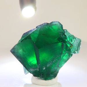 Rogerley Fluorite with Deep Emerald Green Intergrown Cubic Crystals 46.92g
