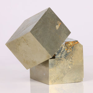 Pyrite crystal cubes metallic