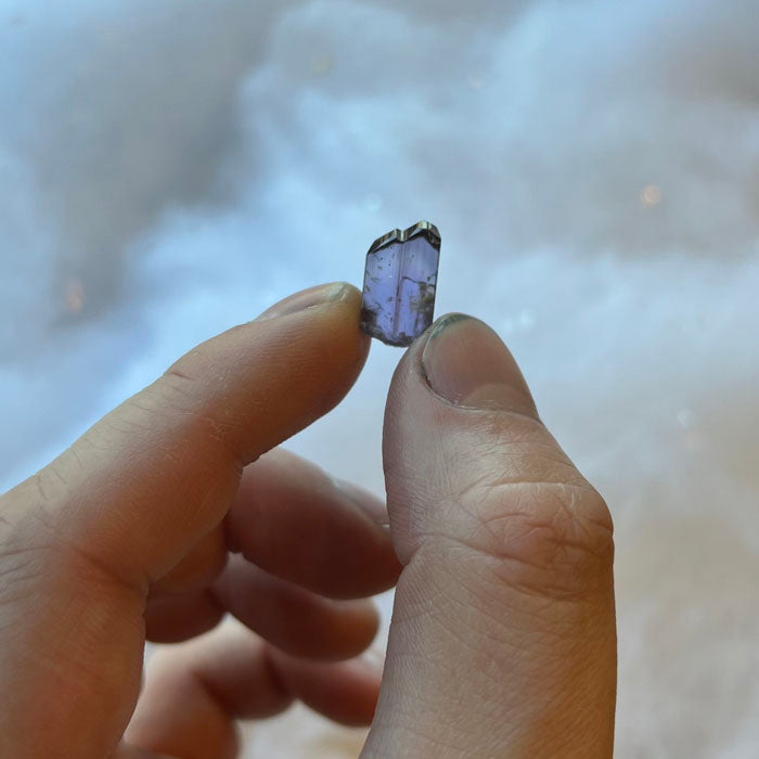 unheated tanzanite mineral crystal specimen