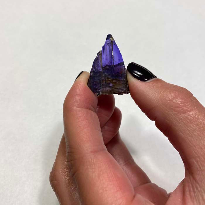 Deep Purple Tanzanite Crystal Mineral Specimen