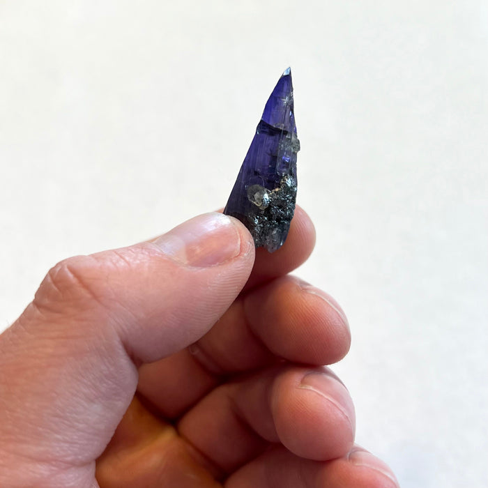 Tall Tanzanite Crystal Gemmy purple