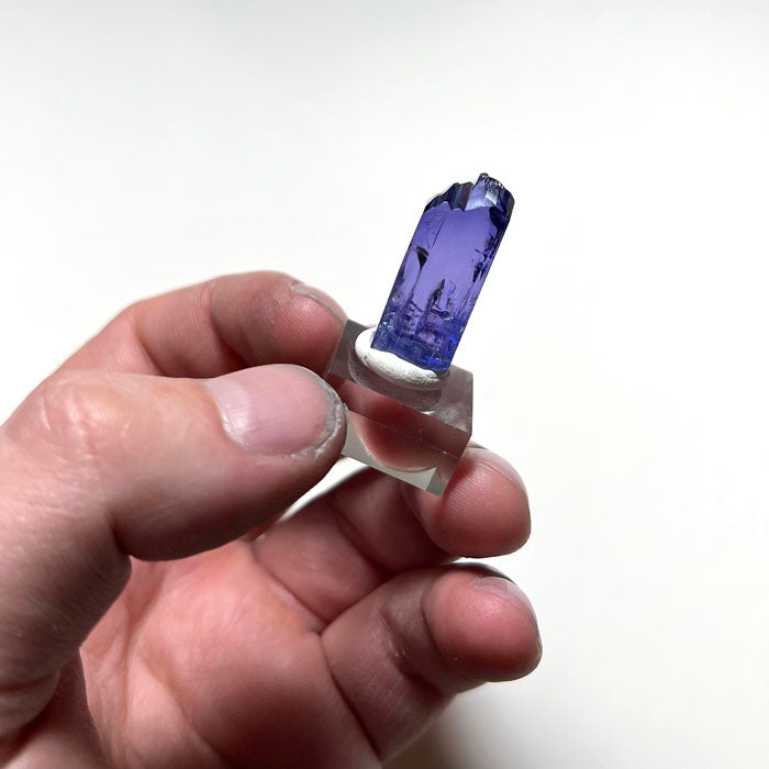 Deep blue violet tanzanite crystal Mererani Tanzania gemmy specimen