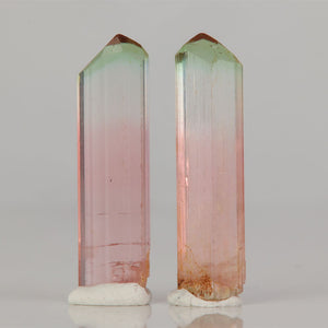 Tricolor tourmaline crystal pair Congo