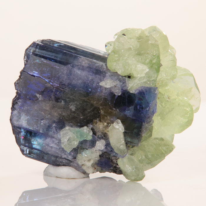 tanzanite and diopside mineral crystal