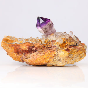 zimbabwe amethyst crystal specimen on host rock