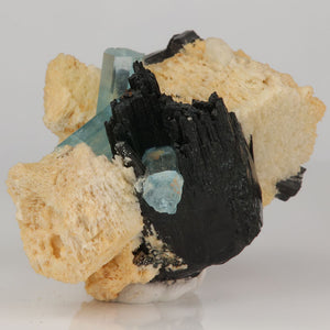 aquamarine schorl albite mineral specimen Pakistan