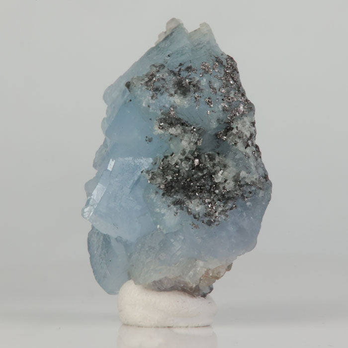 Tanzanian blue prehnite crystal cluster on matrix