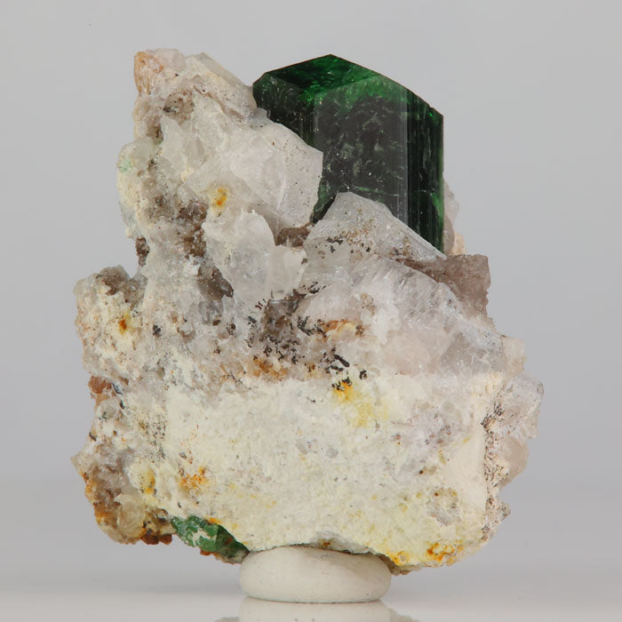tourmaline crystal with strong termination in matrix