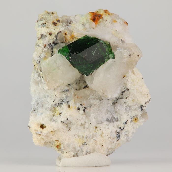 chrome tourmaline crystal on matrix Tanzania bright green