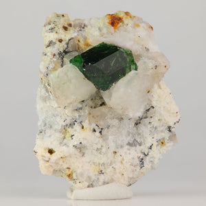 chrome tourmaline crystal on matrix Tanzania bright green