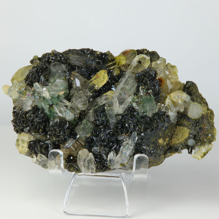 Collector quartz and epidote crystal cluster