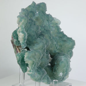 large Chinese fluorite mineral specimen with layered crystal growth