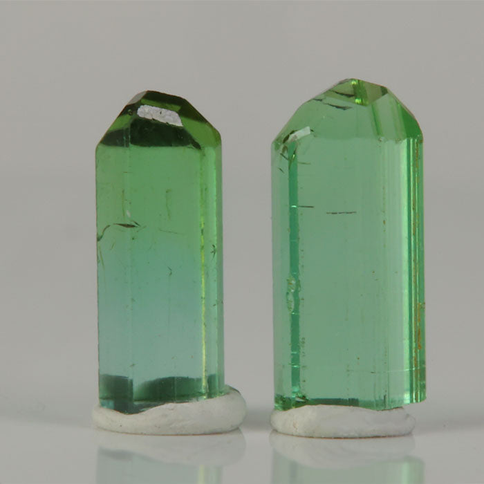 green tourmaline crystal pair congo natural terminated bright green crystals