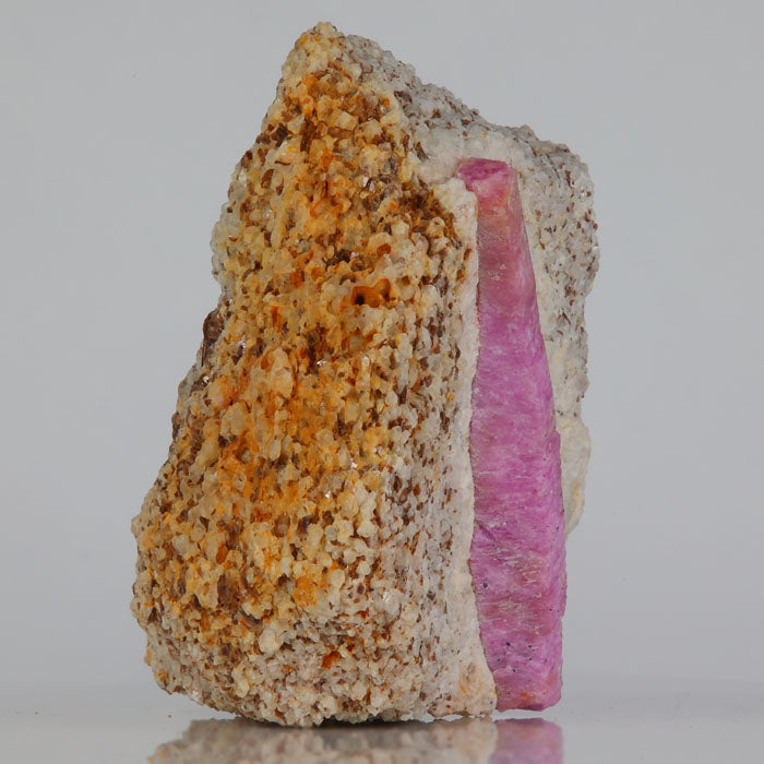 corundum ruby specimen with contrasting white matrix