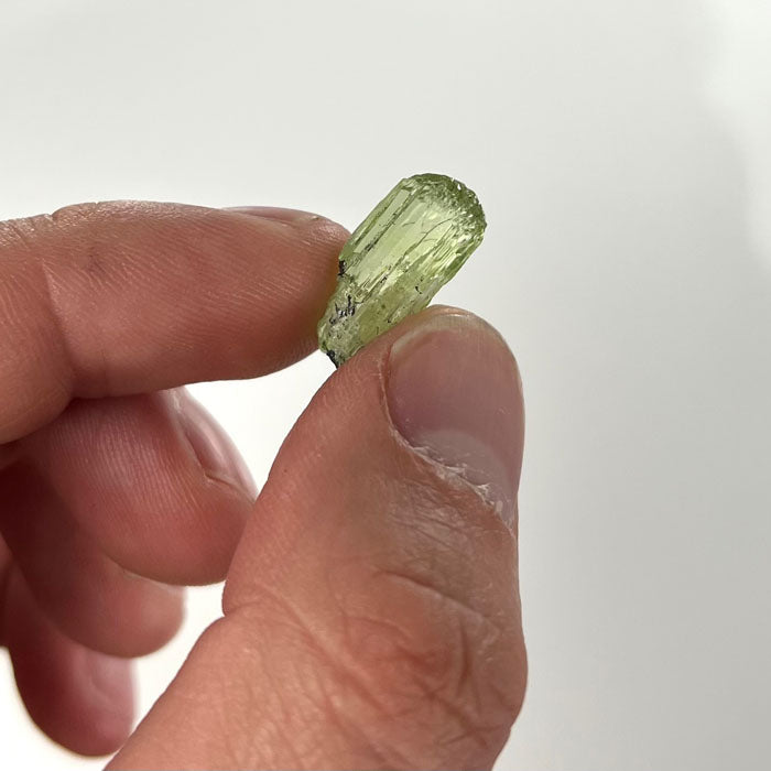 Lime green diopside crystal mineral specimen tanzania