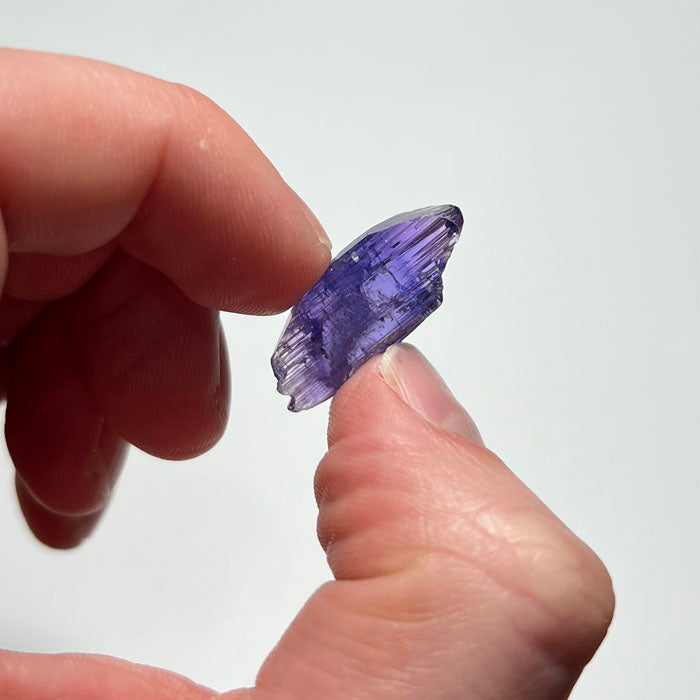 mostly violet tanzanite crystal