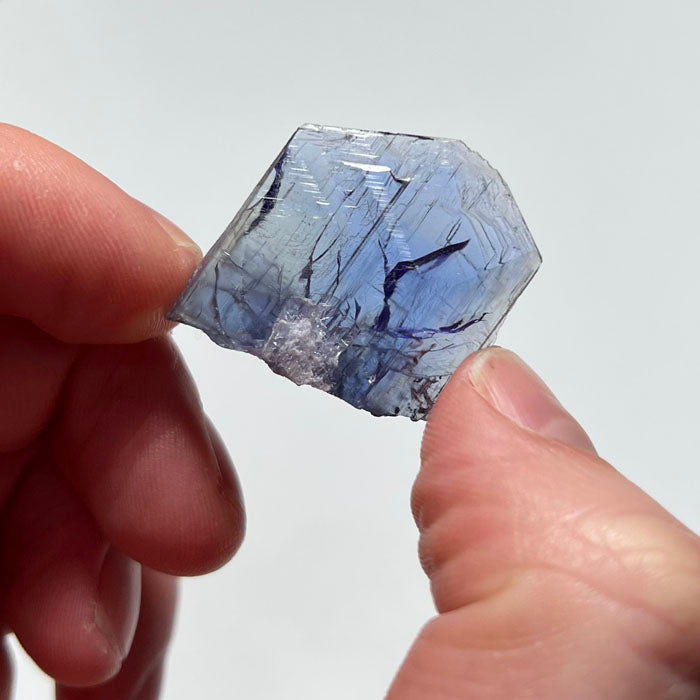 raw thin tanzanite crystal 