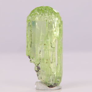 Green raw diopside gemmy crystal specimen
