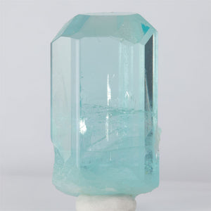Teal Aquamarine crystal on a white background