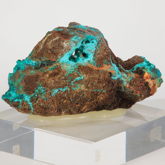 Congo dioptase specimen with intense green color
