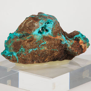 Congo dioptase specimen with intense green color