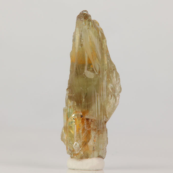 Champagne colored diaspore crystal cluster with strong vertical striations