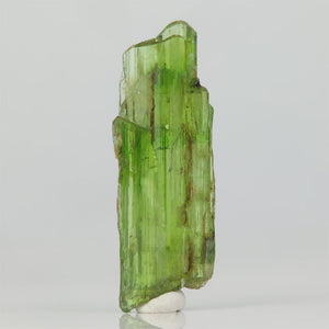 elongated green tremolite crystal specimen from tanzania