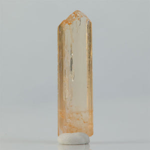 natural imperial topaz display specimen elongated transparent crystal
